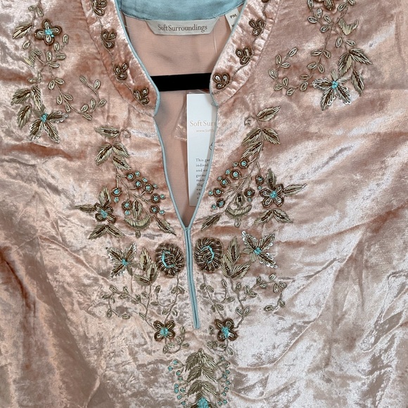 NWT Soft Surroundings Velvet Beaded Tunic - Picture 2 of 6